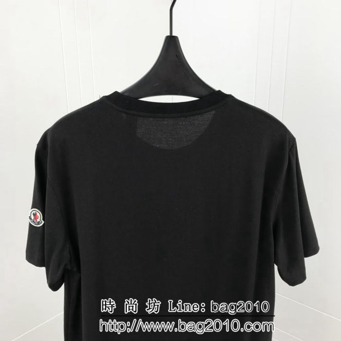 MONCLER蒙口 19春夏新款 頭像系列限量版 刺繡頭像小章仔 黑色雙股純棉 男款短袖 ydi2152